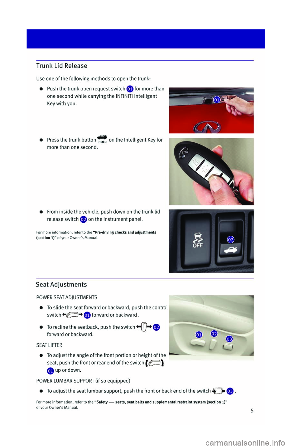 INFINITI G SEDAN 2013  Quick Reference Guide 