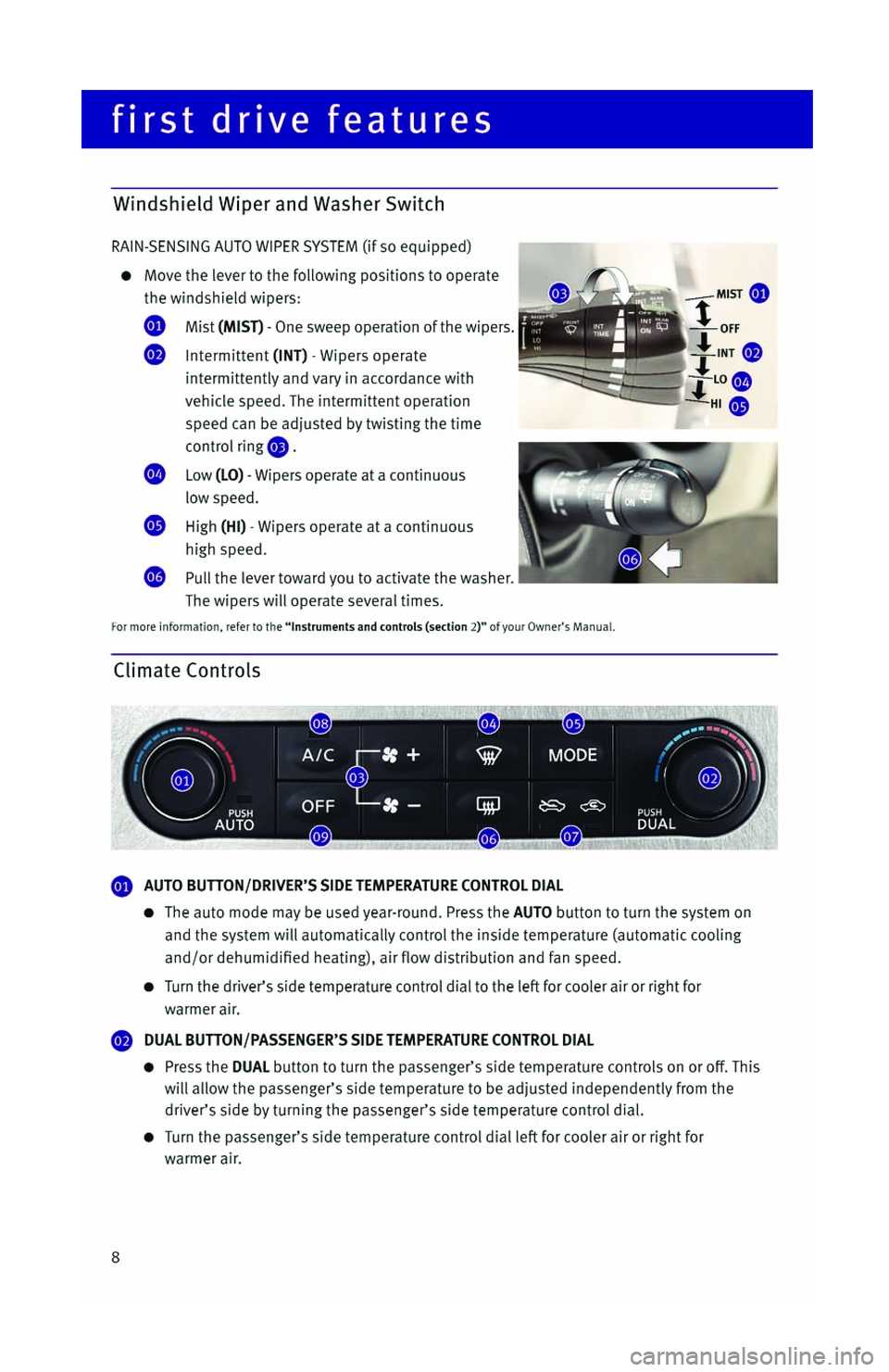 INFINITI G SEDAN 2013  Quick Reference Guide 