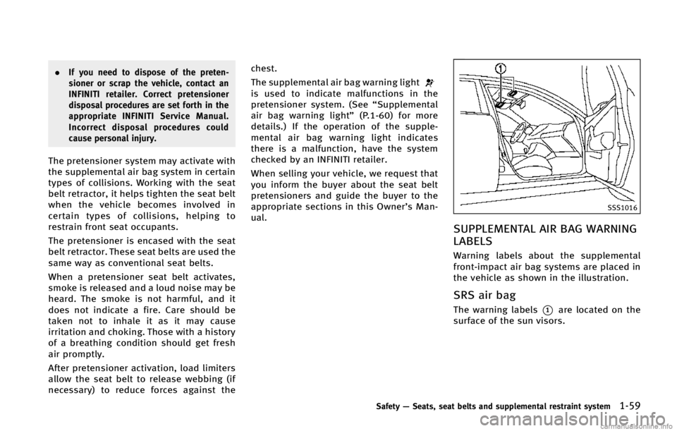 INFINITI Q50 2015  Owners Manual .�*�G �Z�P�V �O�F�F�E �U�P �E�J�T�Q�P�T�F �P�G �U�I�F �Q�S�F�U�F�O�
�T�J�P�O�F�S �P�S �T�D�S�B�Q �U�I�F �W�F�I�J�D�M�F�
 �D�P�O�U�B�D�U �B�O
�*�/��*�/�*�5�* �S�F�U�B�J�M�F�S� �$�P�S�S�F�D�U �Q�S�F�
