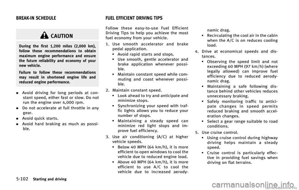 INFINITI Q50 HYBRID 2015  Owners Manual ������4�U�B�S�U�J�O�H �B�O�E �E�S�J�W�J�O�H
�$�"�6�5�*�0�/
�%�V�S�J�O�H �U�I�F �G�J�S�T�U ��
��� �N�J�M�F�T �	��
��� �L�N�
�
�G�P�M�M�P�X �U�I�F�T�F �S�F�D�P�N�N�F�O�E�B�U�J�P�O�T �U�P �