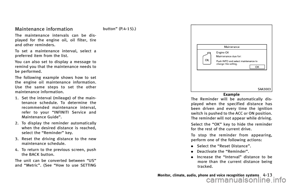 INFINITI QX70 2015  Owners Manual �.�B�J�O�U�F�O�B�O�D�F �J�O�G�P�S�N�B�U�J�P�O
�5�I�F �N�B�J�O�U�F�O�B�O�D�F �J�O�U�F�S�W�B�M�T �D�B�O �C�F �E�J�T�
�Q�M�B�Z�F�E �G�P�S �U�I�F �F�O�H�J�O�F �P�J�M�
 �P�J�M �G�J�M�U�F�S�
 �U�J�S�F
�B�O
