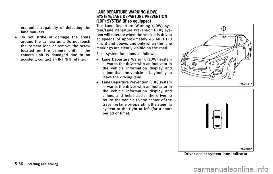 INFINITI Q50 2015  Owners Manual �����4�U�B�S�U�J�O�H �B�O�E �E�S�J�W�J�O�H
�F�S�B �V�O�J�U��T �D�B�Q�B�C�J�M�J�U�Z �P�G �E�F�U�F�D�U�J�O�H �U�I�F
�M�B�O�F �N�B�S�L�F�S�T�
. �%�P �O�P�U �T�U�S�J�L�F �P�S �E�B�N�B�H�F �U�I�F �B�