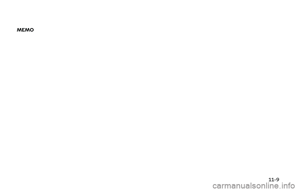 INFINITI Q50 2020  Owners Manual MEMO11-9 