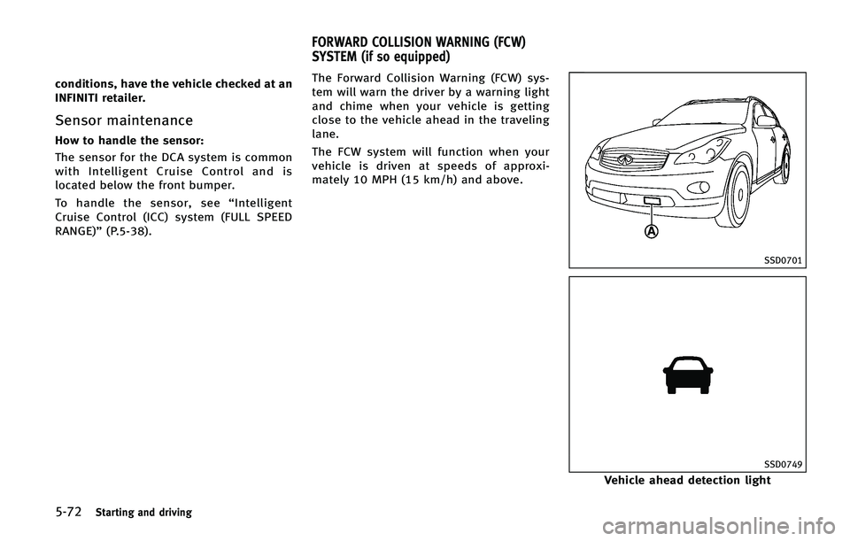 INFINITI QX50 2015  Owners Manual �����4�U�B�S�U�J�O�H �B�O�E �E�S�J�W�J�O�H
�D�P�O�E�J�U�J�P�O�T�
 �I�B�W�F �U�I�F �W�F�I�J�D�M�F �D�I�F�D�L�F�E �B�U �B�O
�*�/��*�/�*�5�* �S�F�U�B�J�M�F�S�
�4�F�O�T�P�S �N�B�J�O�U�F�O�B�O�D�F
�)
