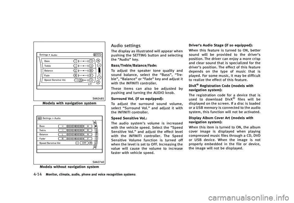 INFINITI QX50 2016  Owners Manual �������
�> �(�G�L�W� ����� �� �� �0�R�G�H�O� �-���� �@
�����.�P�O�J�U�P�S�
 �D�M�J�N�B�U�F�
 �B�V�E�J�P�
 �Q�I�P�O�F �B�O�E �W�P�J�D�F �S�F�D�P�H�O�J�U�J�P�O �T�Z�T�U�F�N�T
�