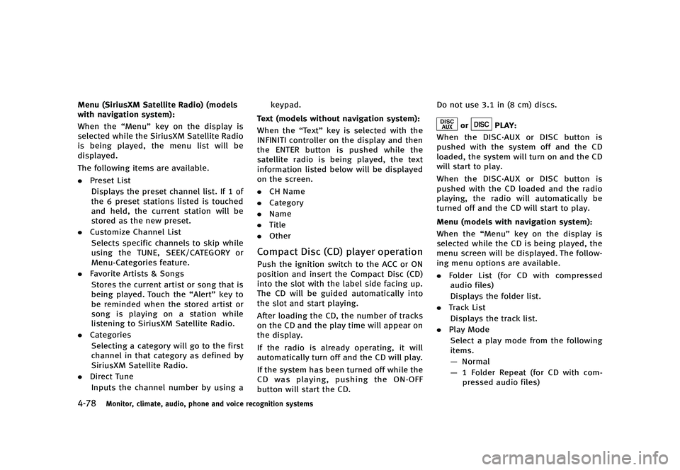 INFINITI QX50 2016  Owners Manual �������
�> �(�G�L�W� ����� �� �� �0�R�G�H�O� �-���� �@
�����.�P�O�J�U�P�S�
 �D�M�J�N�B�U�F�
 �B�V�E�J�P�
 �Q�I�P�O�F �B�O�E �W�P�J�D�F �S�F�D�P�H�O�J�U�J�P�O �T�Z�T�U�F�N�T
�