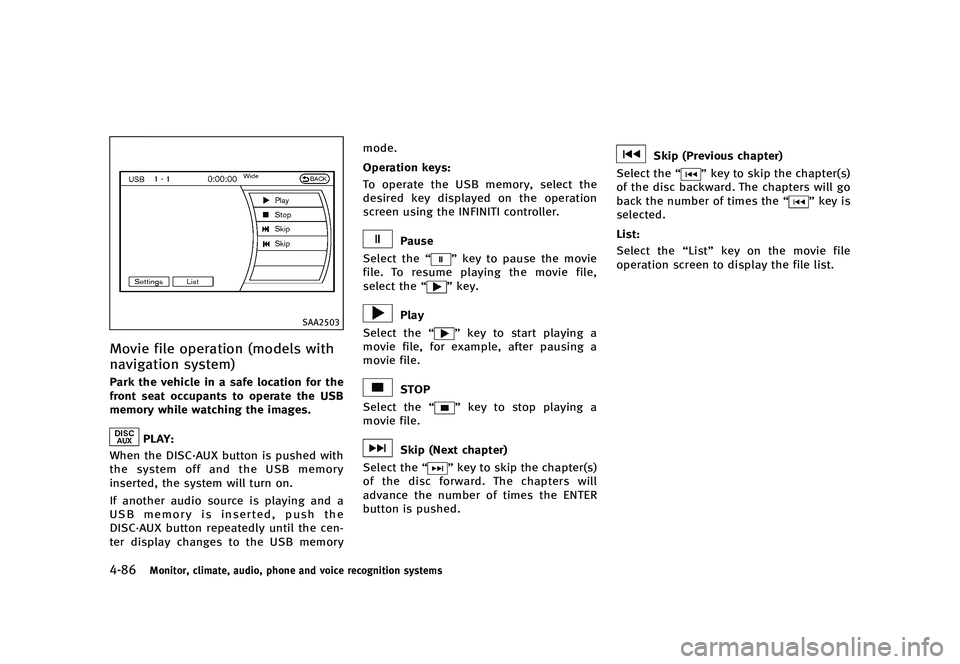 INFINITI QX50 2016  Owners Manual �������
�> �(�G�L�W� ����� �� �� �0�R�G�H�O� �-���� �@
�����.�P�O�J�U�P�S�
 �D�M�J�N�B�U�F�
 �B�V�E�J�P�
 �Q�I�P�O�F �B�O�E �W�P�J�D�F �S�F�D�P�H�O�J�U�J�P�O �T�Z�T�U�F�N�T
�
