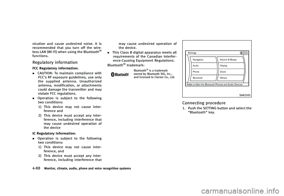 INFINITI QX50 2016  Owners Manual �������
�> �(�G�L�W� ����� �� �� �0�R�G�H�O� �-���� �@
�����.�P�O�J�U�P�S�
 �D�M�J�N�B�U�F�
 �B�V�E�J�P�
 �Q�I�P�O�F �B�O�E �W�P�J�D�F �S�F�D�P�H�O�J�U�J�P�O �T�Z�T�U�F�N�T
�