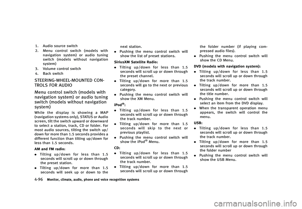INFINITI QX50 2016  Owners Manual �������
�> �(�G�L�W� ����� �� �� �0�R�G�H�O� �-���� �@
�����.�P�O�J�U�P�S�
 �D�M�J�N�B�U�F�
 �B�V�E�J�P�
 �Q�I�P�O�F �B�O�E �W�P�J�D�F �S�F�D�P�H�O�J�U�J�P�O �T�Z�T�U�F�N�T
�
