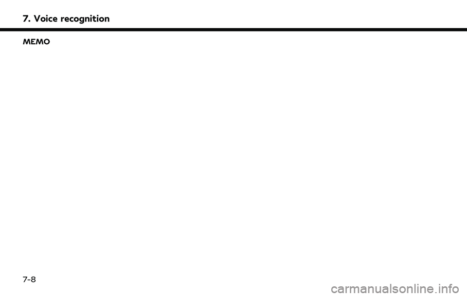INFINITI QX55 2022  Owners Manual 7. Voice recognition
MEMO
7-8 