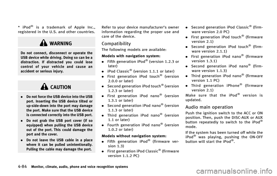 INFINITI QX70 2015  Owners Manual �����.�P�O�J�U�P�S�
 �D�M�J�N�B�U�F�
 �B�V�E�J�P�
 �Q�I�P�O�F �B�O�E �W�P�J�D�F �S�F�D�P�H�O�J�U�J�P�O �T�Z�T�U�F�N�T
� �J�1�P�E�Ë�J�T �B �U�S�B�E�F�N�B�S�L �P�G �"�Q�Q�M�F �*�O�D��
�S�F�H�J�T