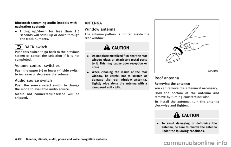 INFINITI QX70 2015  Owners Manual �����.�P�O�J�U�P�S�
 �D�M�J�N�B�U�F�
 �B�V�E�J�P�
 �Q�I�P�O�F �B�O�E �W�P�J�D�F �S�F�D�P�H�O�J�U�J�P�O �T�Z�T�U�F�N�T
�#�M�V�F�U�P�P�U�I �T�U�S�F�B�N�J�O�H �B�V�E�J�P �	�N�P�E�F�M�T �X�J�U�I
�O�B�