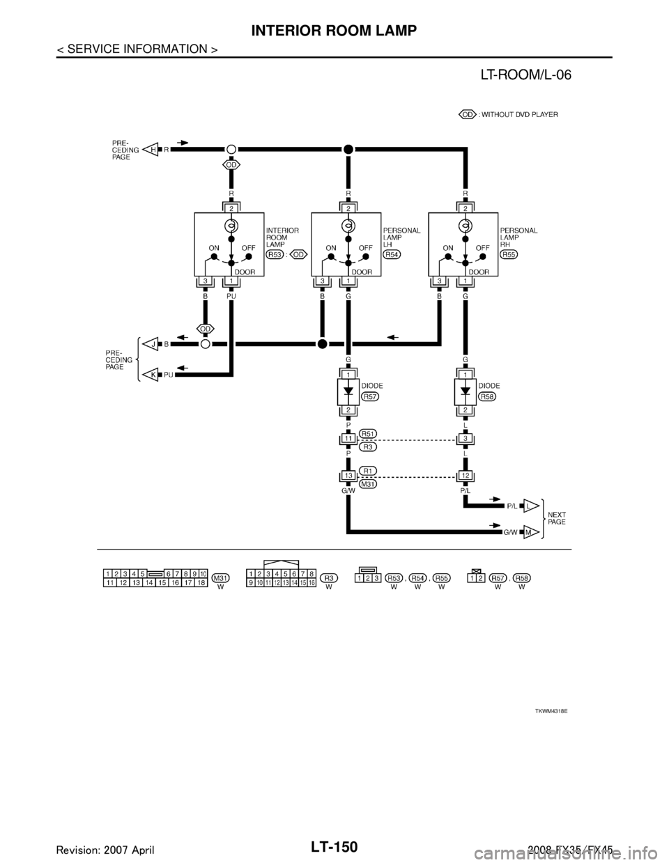 INFINITI FX35 2008  Service Manual 
LT-150
< SERVICE INFORMATION >
INTERIOR ROOM LAMP
TKWM4318E
3AA93ABC3ACD3AC03ACA3AC03AC63AC53A913A773A893A873A873A8E3A773A983AC73AC93AC03AC3 
3A893A873A873A8F3A773A9D3AAF3A8A3A8C3A863A9D3AAF3A8B3A8C 