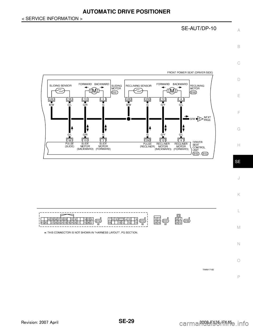 INFINITI FX35 2008  Service Manual 
AUTOMATIC DRIVE POSITIONERSE-29
< SERVICE INFORMATION >
C
DE
F
G H
J
K L
M A
B
SE
N
O P
TIWM1716E
3AA93ABC3ACD3AC03ACA3AC03AC63AC53A913A773A893A873A873A8E3A773A983AC73AC93AC03AC3 
3A893A873A873A8F3A7