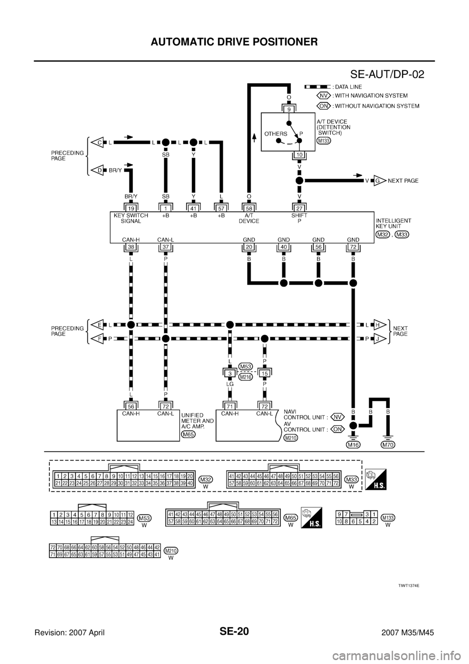 INFINITI M35 2007  Factory Service Manual SE-20
AUTOMATIC DRIVE POSITIONER
Revision: 2007 April2007 M35/M45
TIWT1374E 