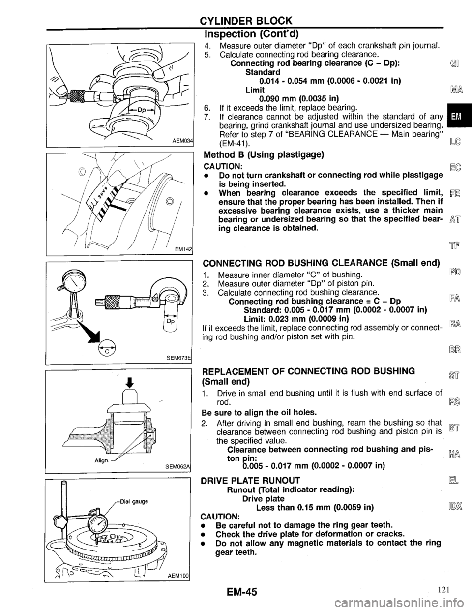 INFINITI QX4 1997  Factory Service Manual 121 