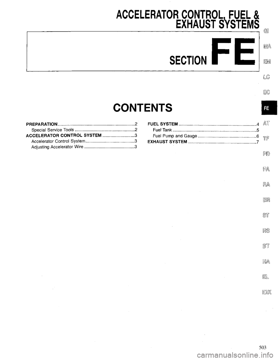 INFINITI QX4 1997  Factory Service Manual 503 