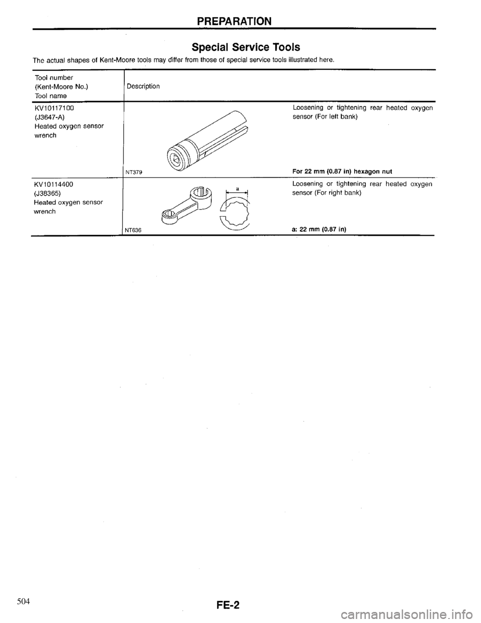 INFINITI QX4 1997  Factory Service Manual 504 