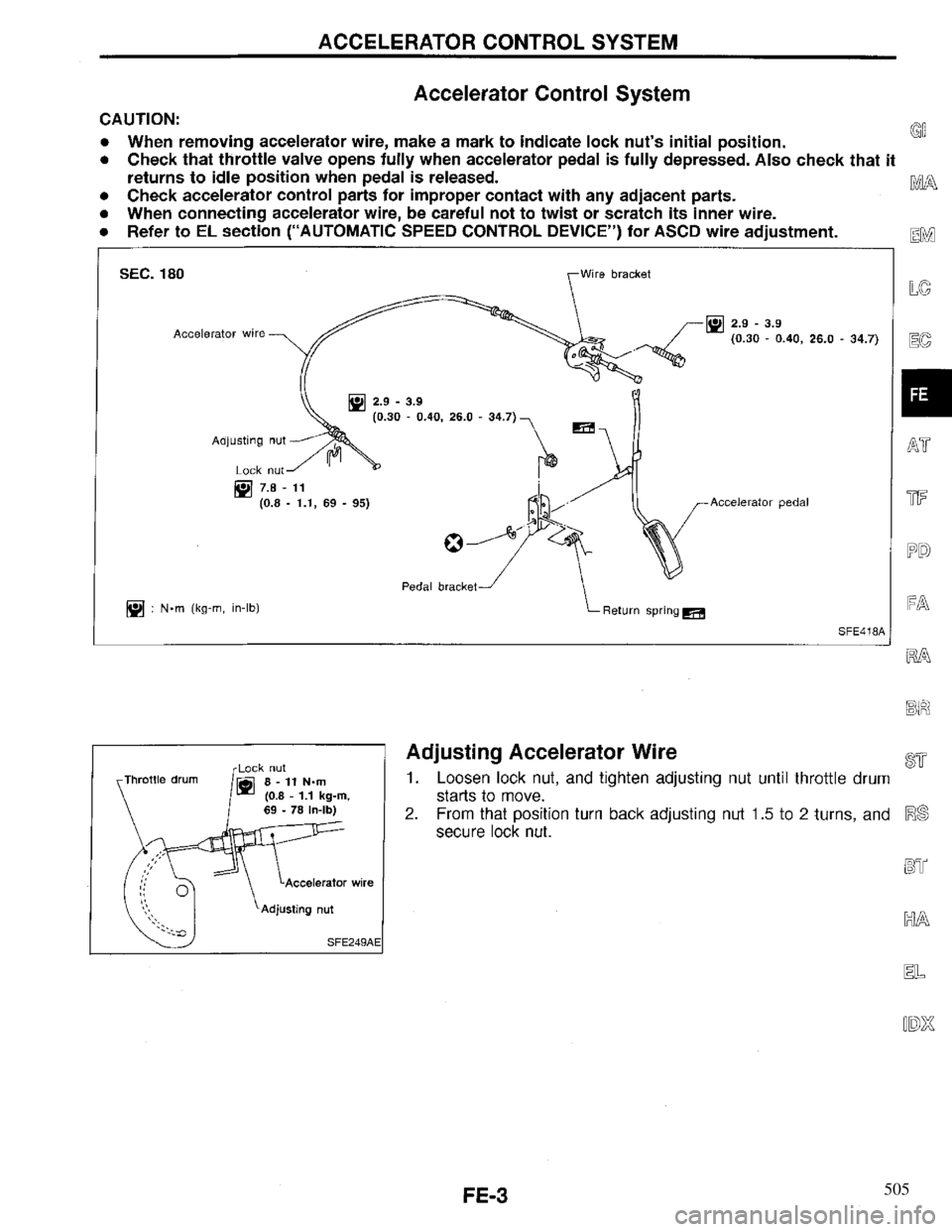 INFINITI QX4 1997  Factory Service Manual 505 