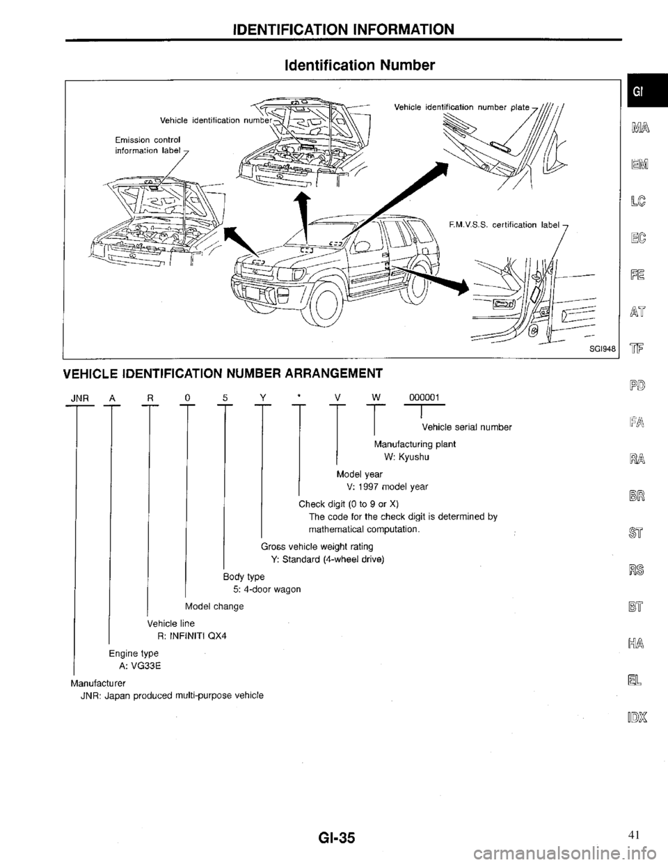 INFINITI QX4 1997  Factory Service Manual 41 