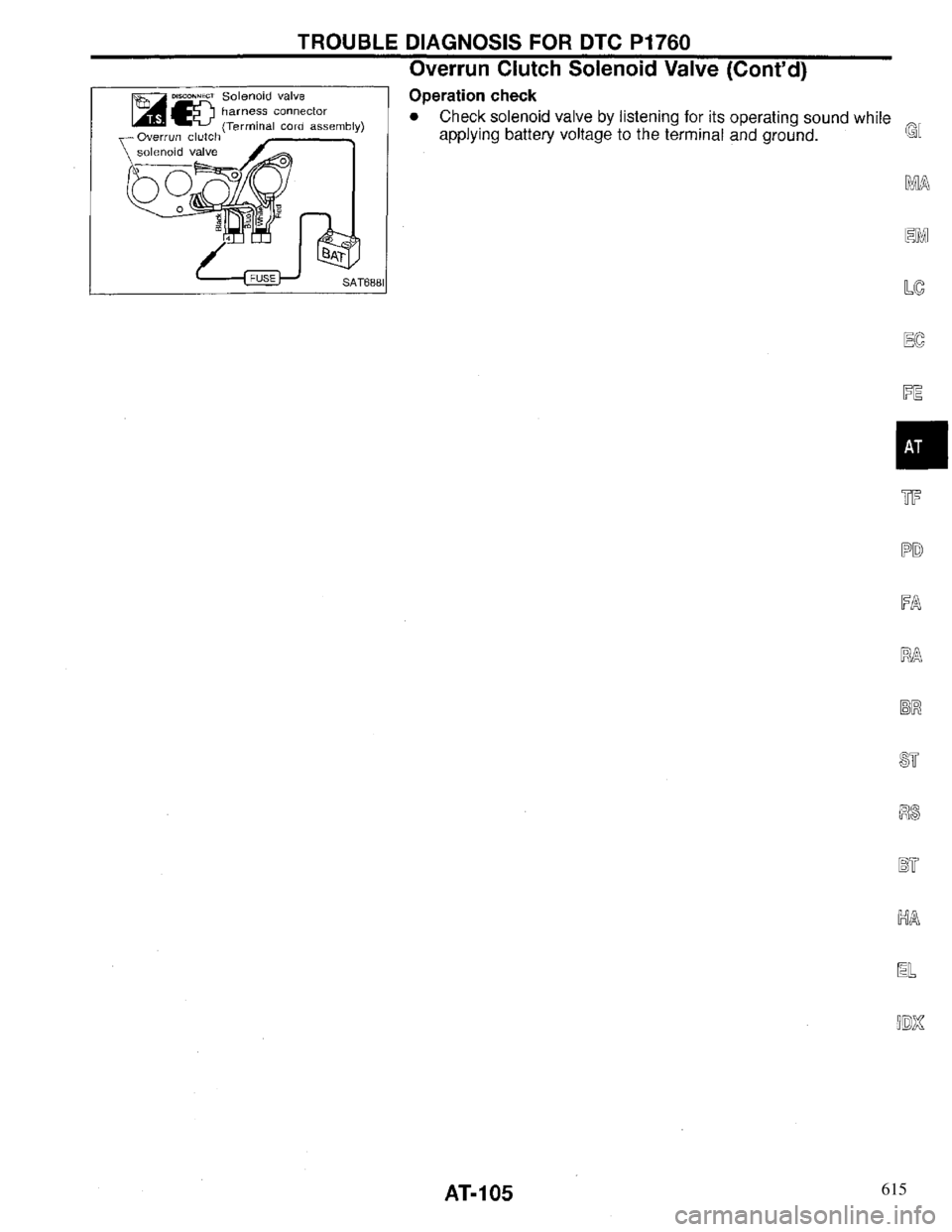 INFINITI QX4 1997  Factory Service Manual 615 