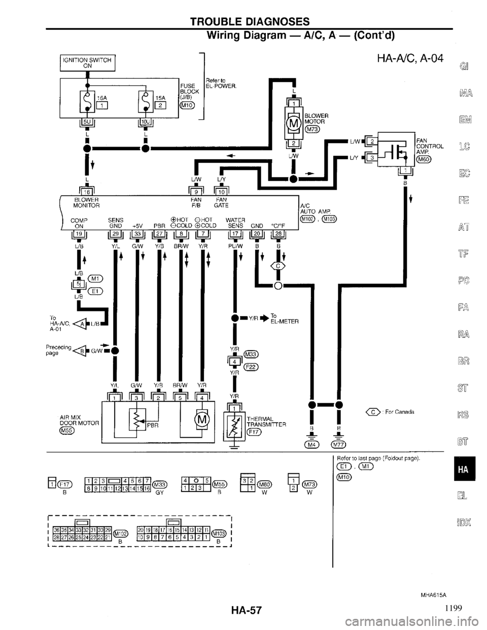 INFINITI QX4 1997  Factory Service Manual 1199 