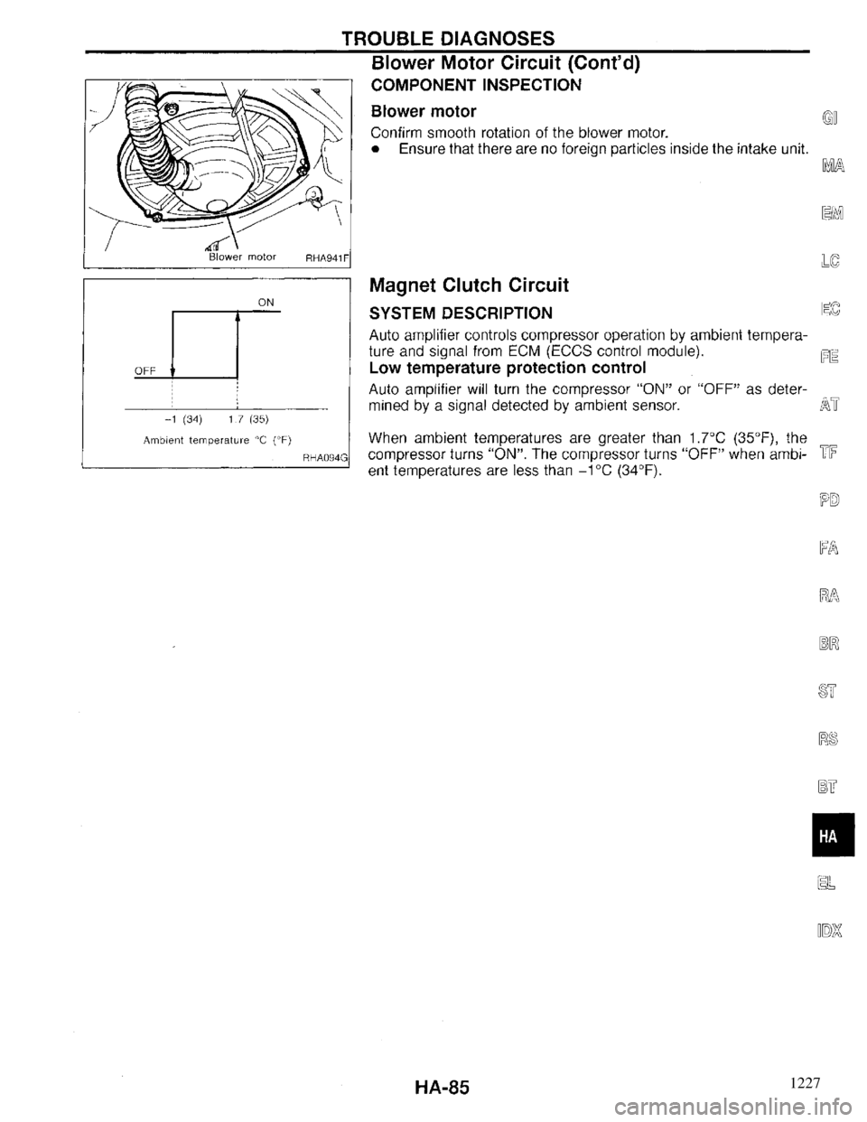 INFINITI QX4 1997  Factory Service Manual 1227 