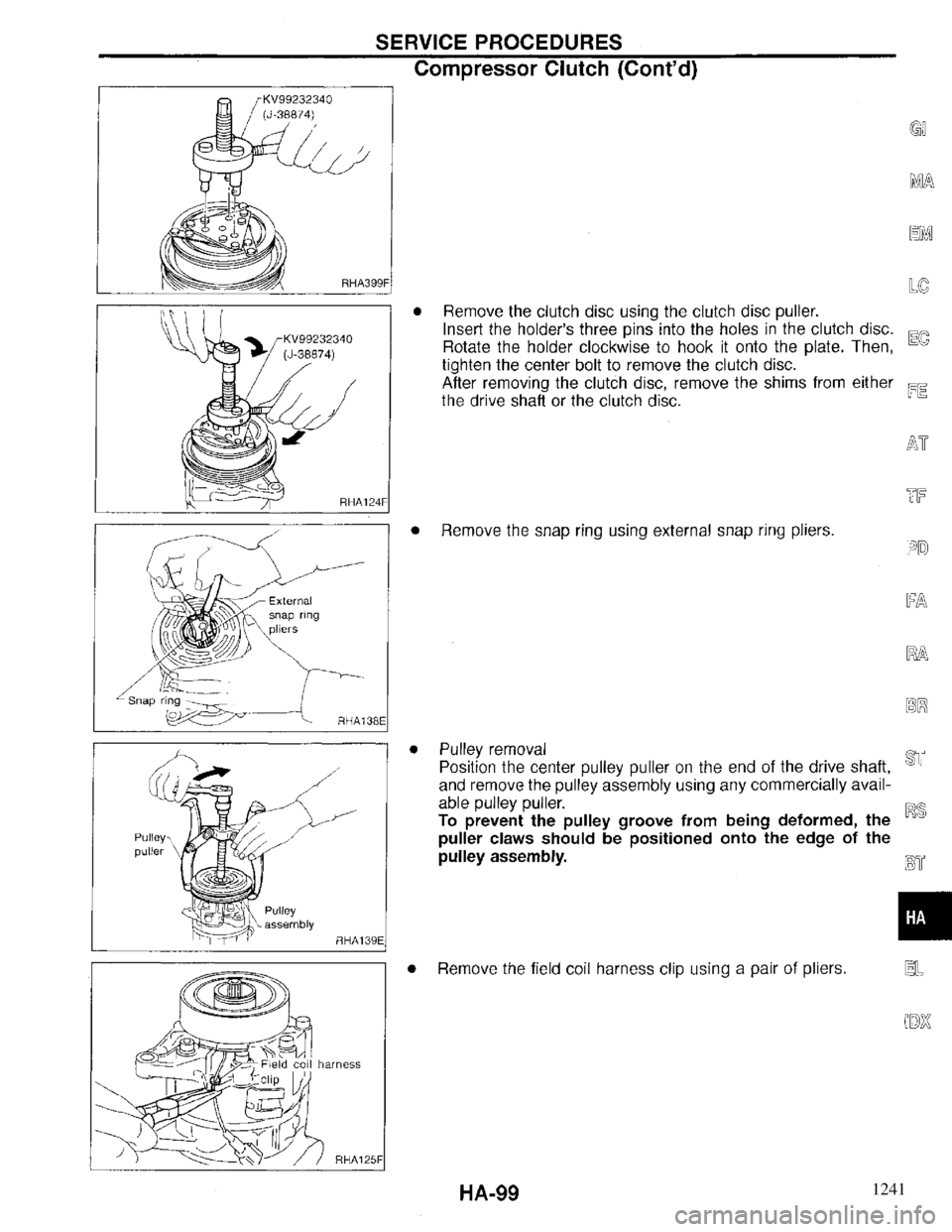 INFINITI QX4 1997  Factory Service Manual 1241 