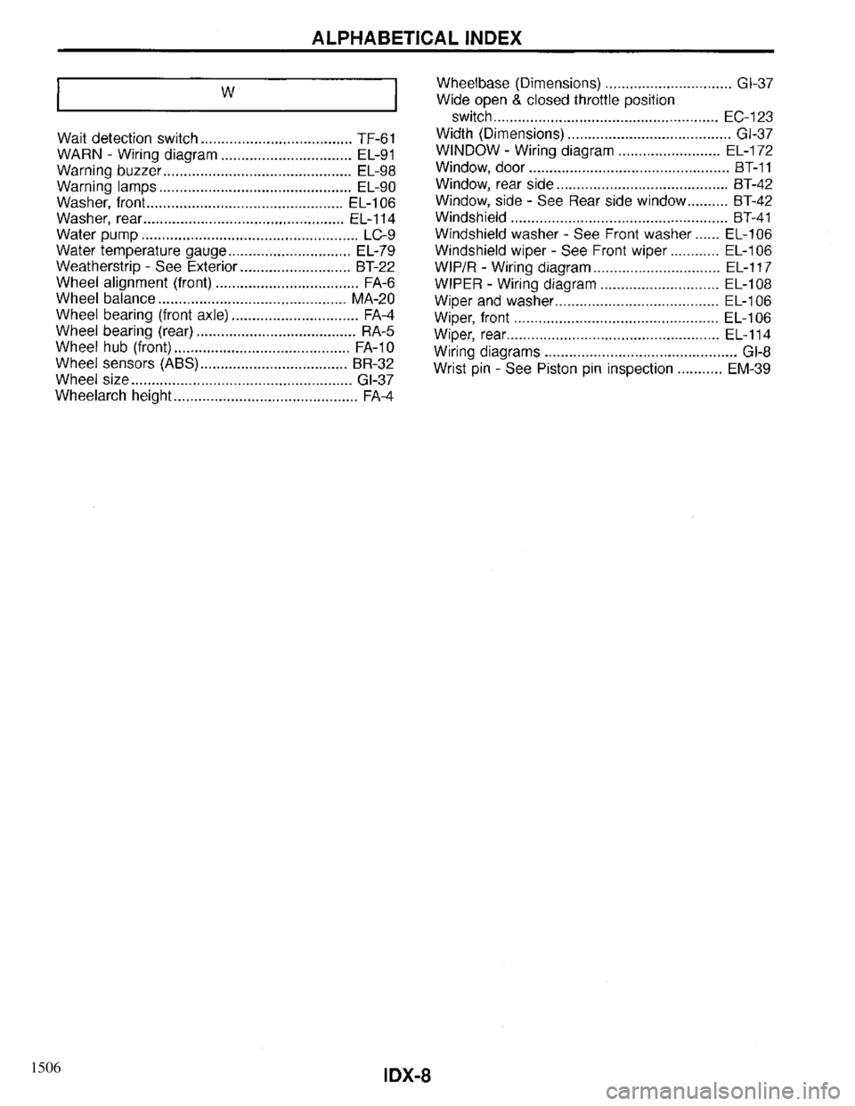 INFINITI QX4 1997  Factory Service Manual 1506 