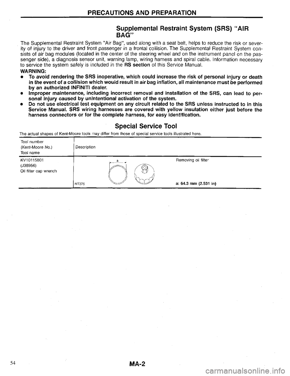 INFINITI QX4 1997  Factory Service Manual 54 