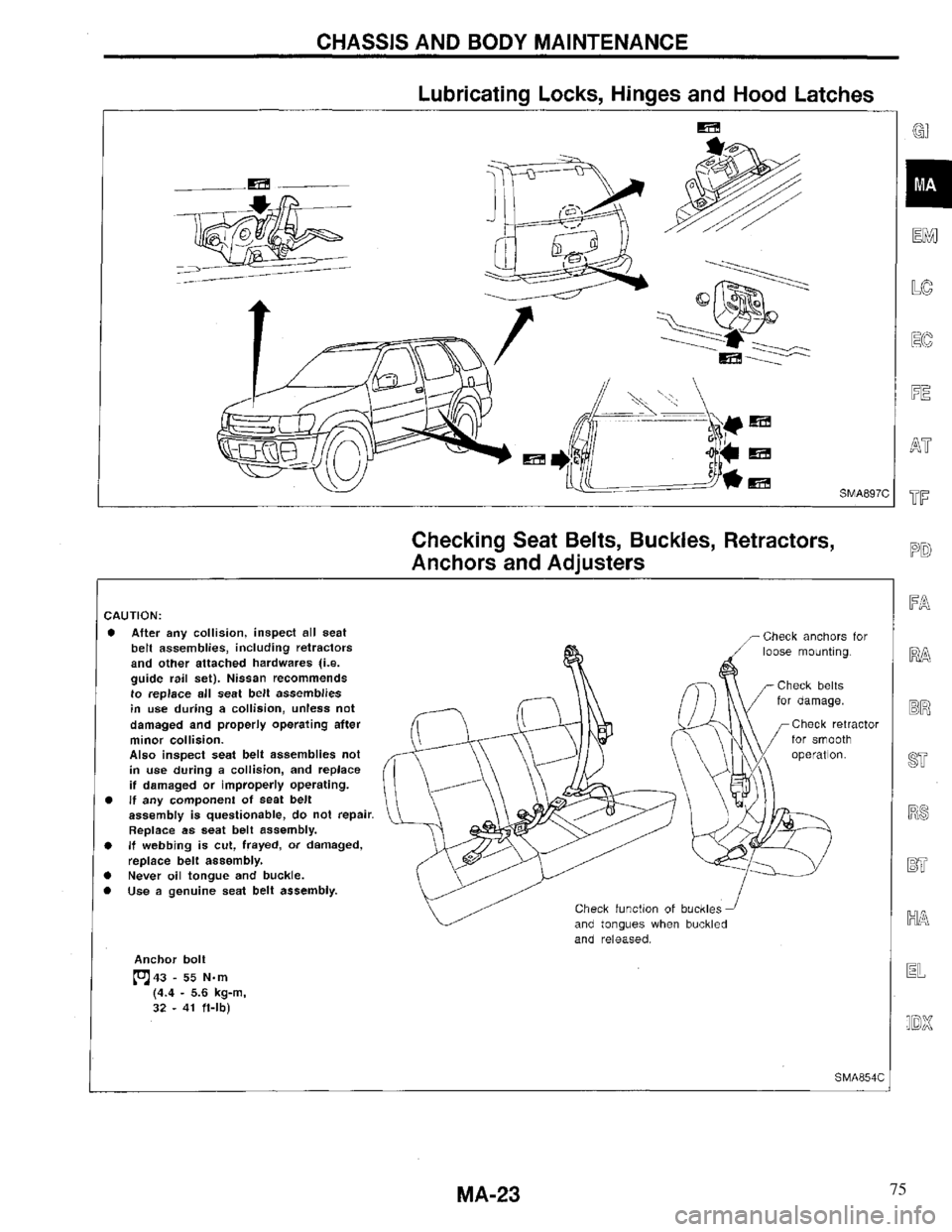 INFINITI QX4 1997  Factory Service Manual 75 