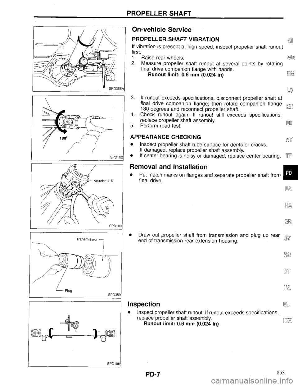 INFINITI QX4 1997  Factory Service Manual 853 