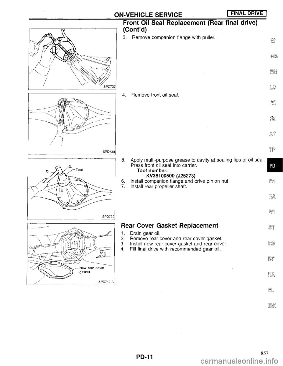 INFINITI QX4 1997  Factory Service Manual 857 