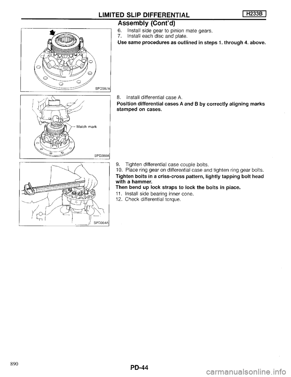 INFINITI QX4 1997  Factory Service Manual 890 