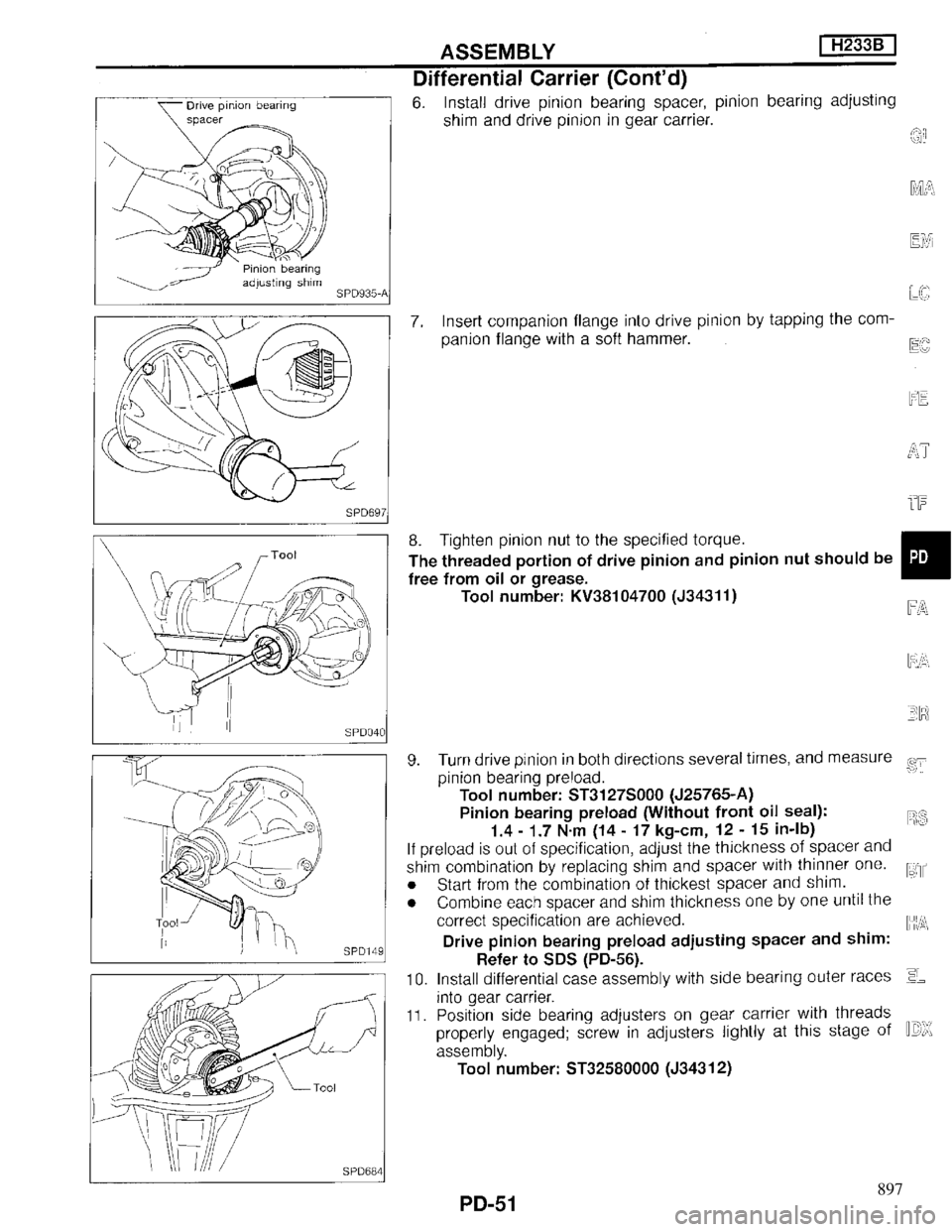 INFINITI QX4 1997  Factory Service Manual 897 