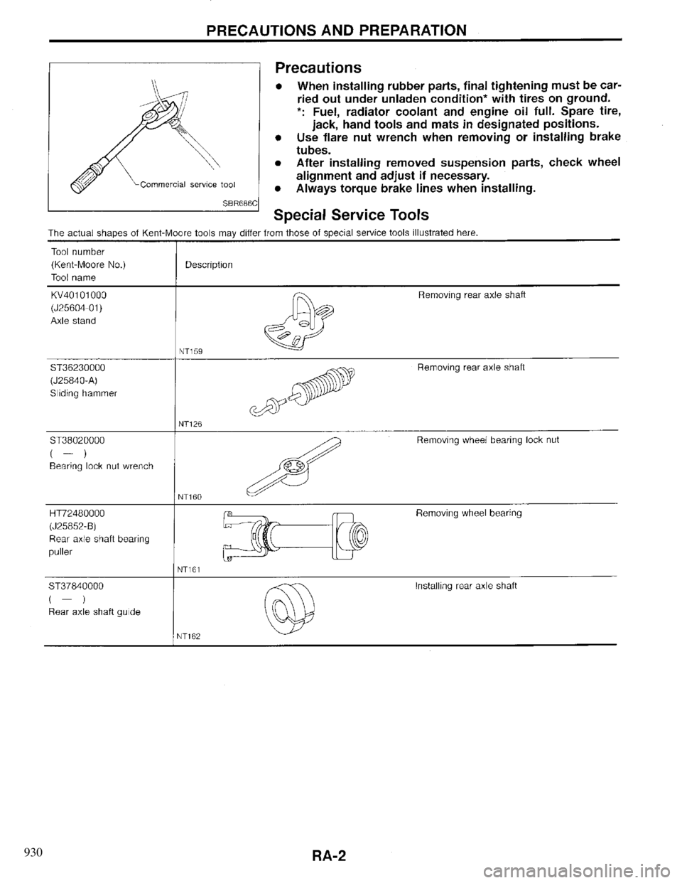 INFINITI QX4 1997  Factory Service Manual 930 