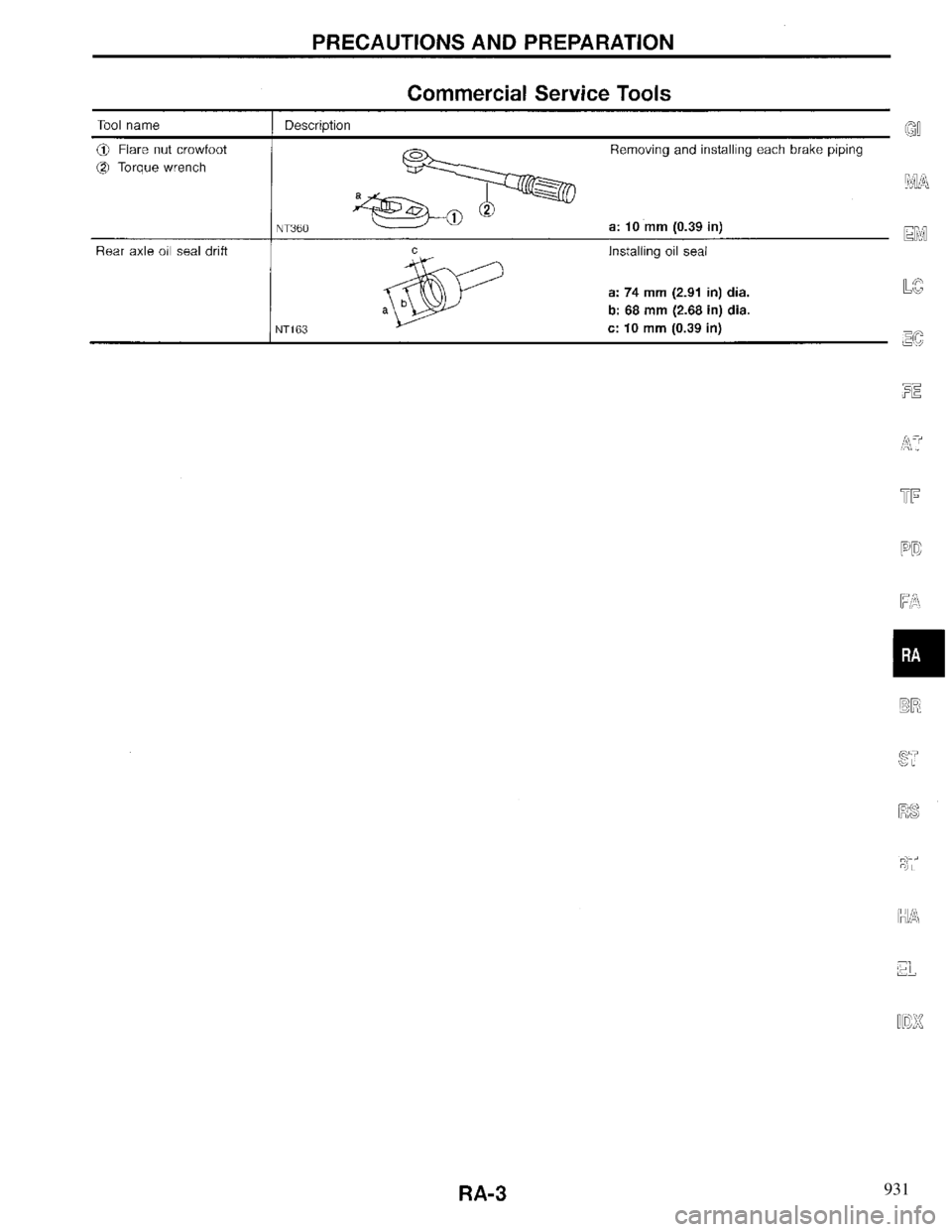 INFINITI QX4 1997  Factory Service Manual 931 