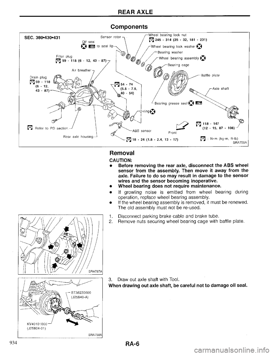 INFINITI QX4 1997  Factory Service Manual 934 