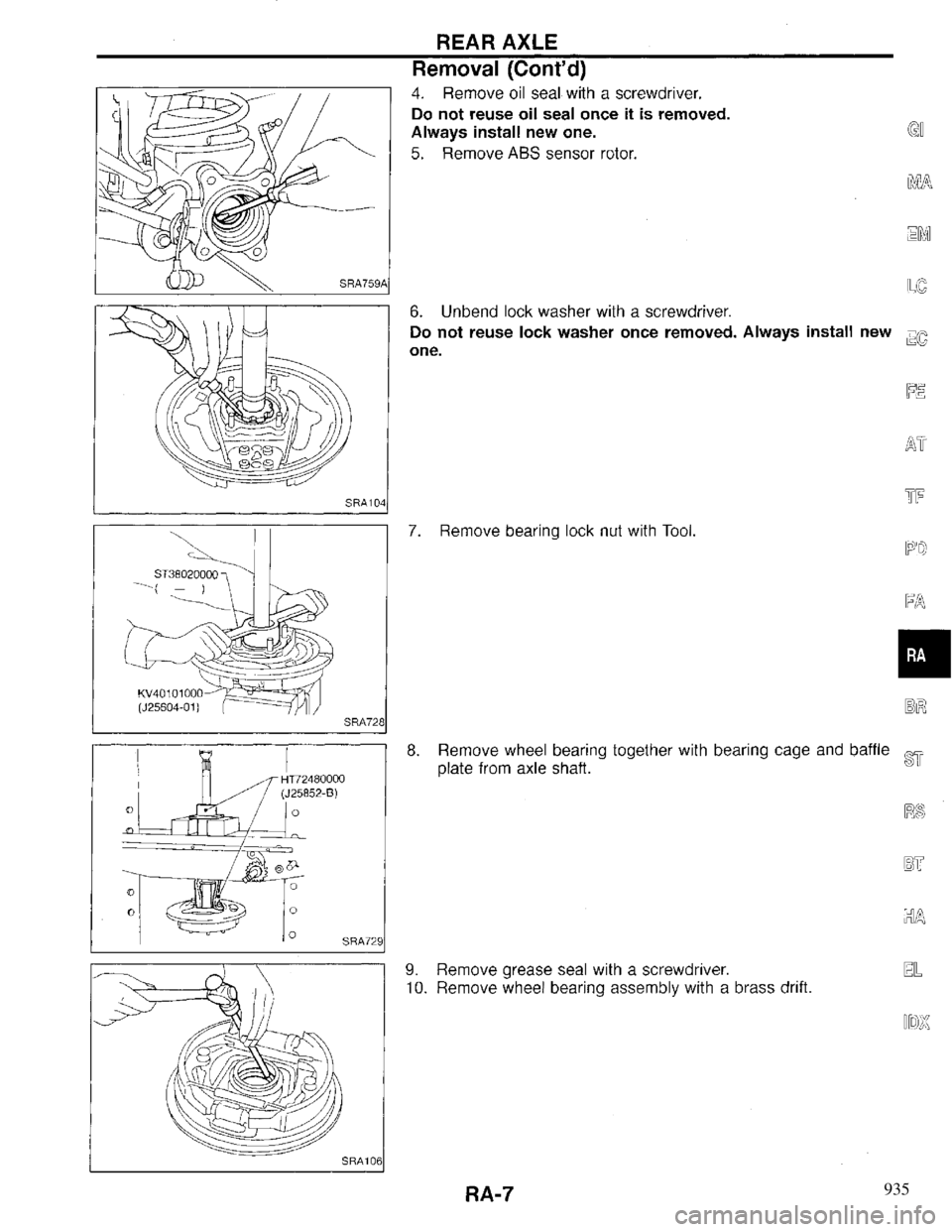 INFINITI QX4 1997  Factory Service Manual 935 