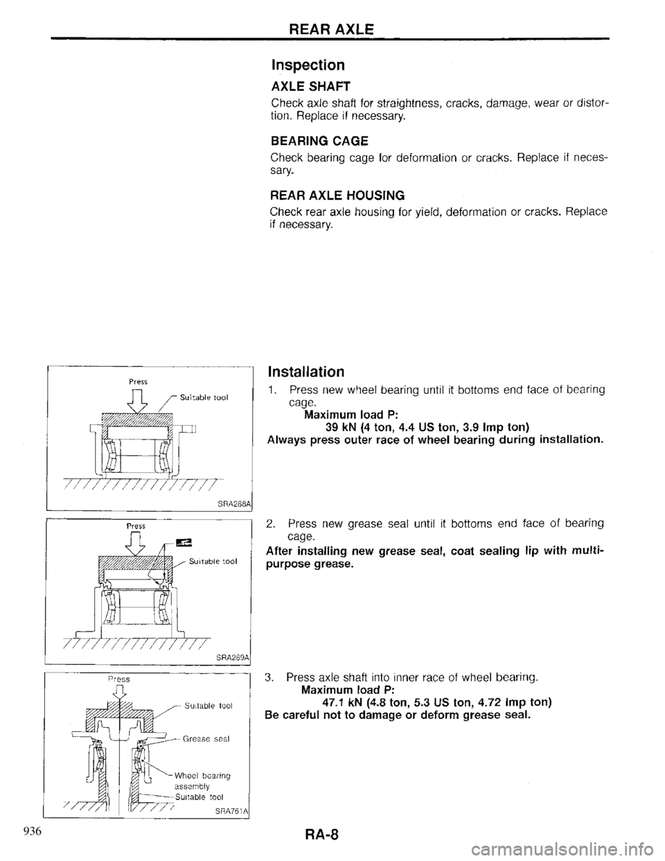 INFINITI QX4 1997  Factory Service Manual 936 
