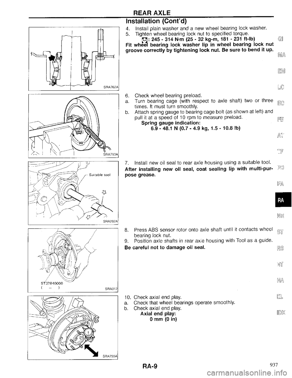 INFINITI QX4 1997  Factory Service Manual 937 
