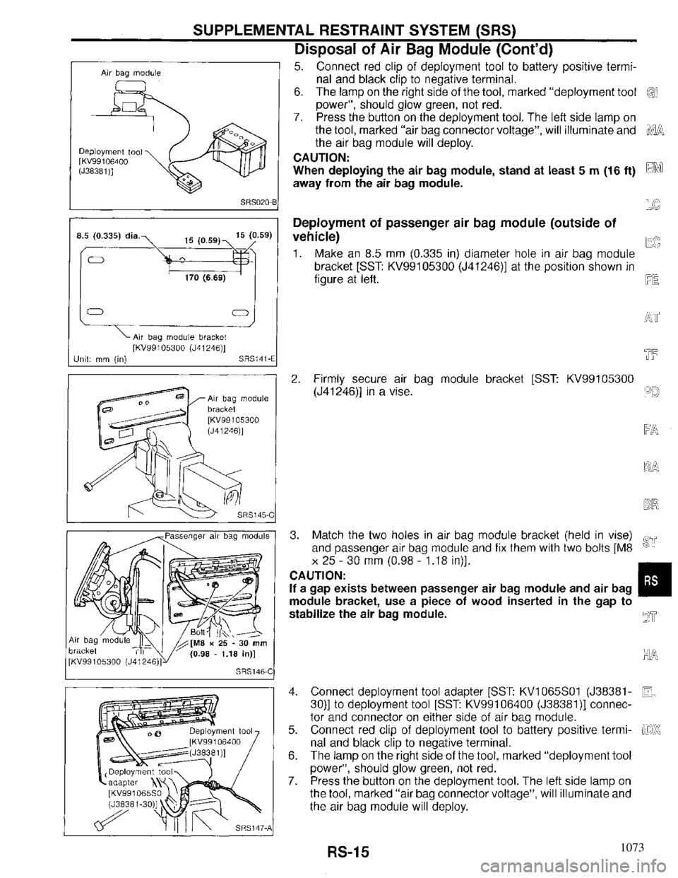 INFINITI QX4 1997  Factory Service Manual 1073 