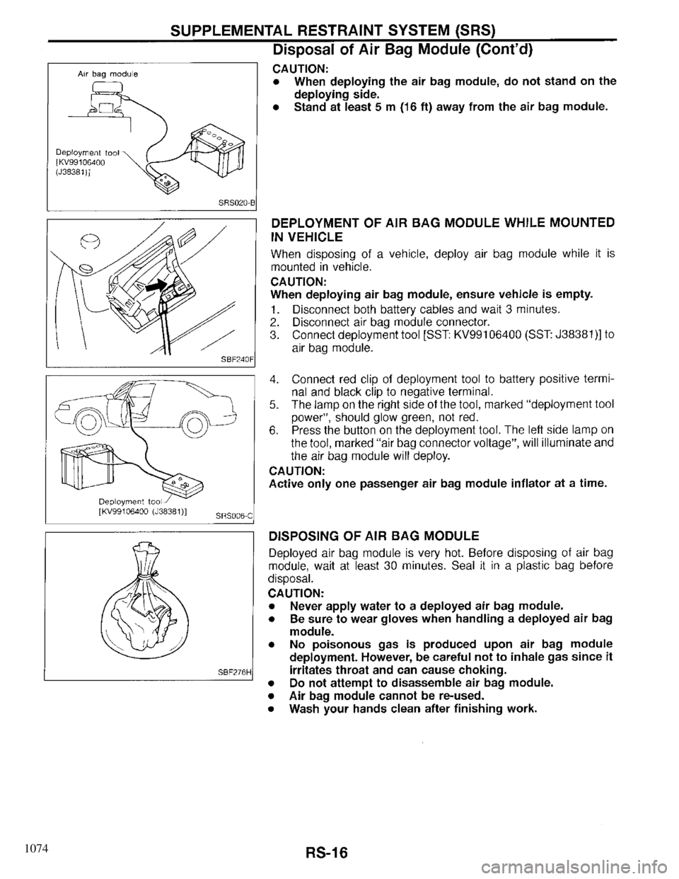 INFINITI QX4 1997  Factory Service Manual 1074 