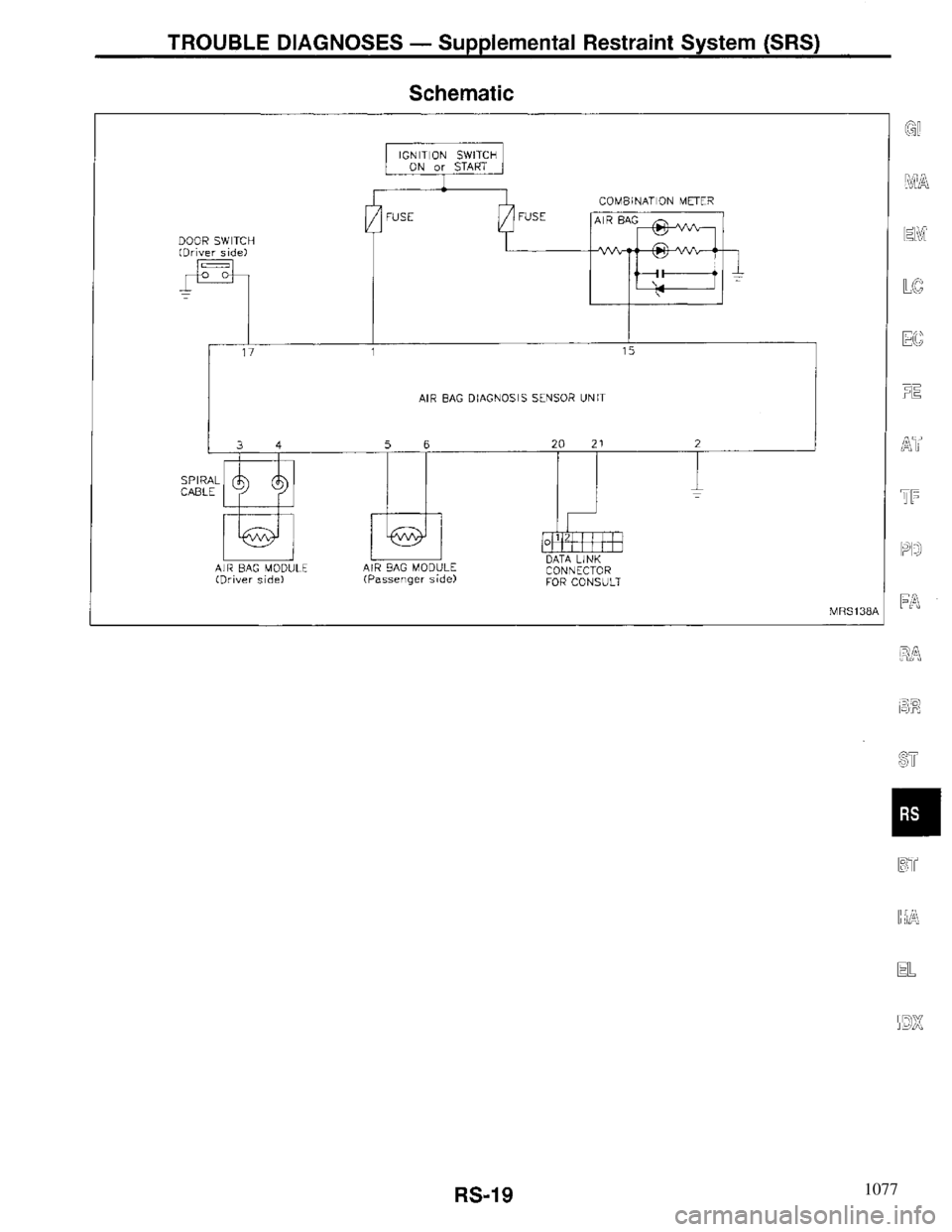 INFINITI QX4 1997  Factory Service Manual 1077 