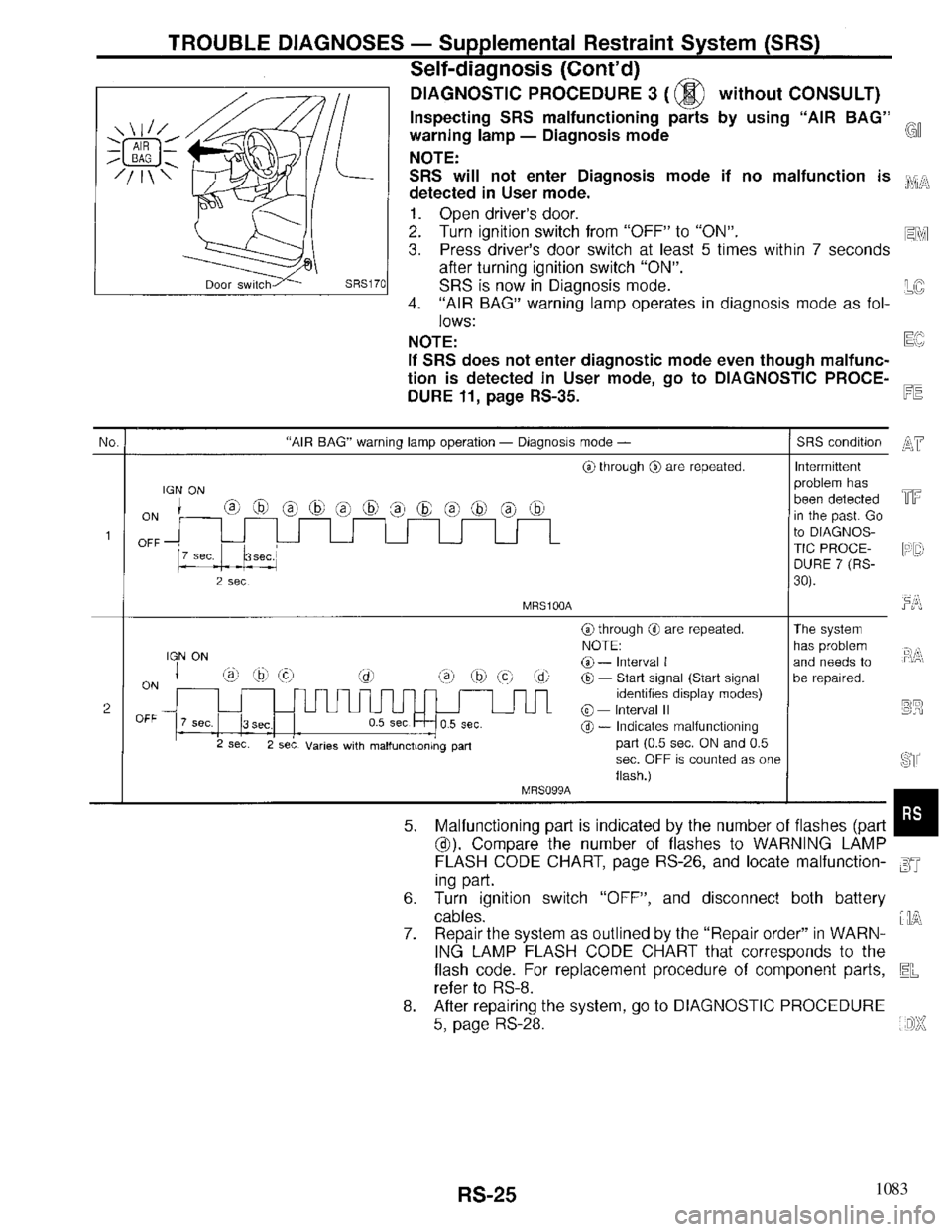 INFINITI QX4 1997  Factory Service Manual 1083 