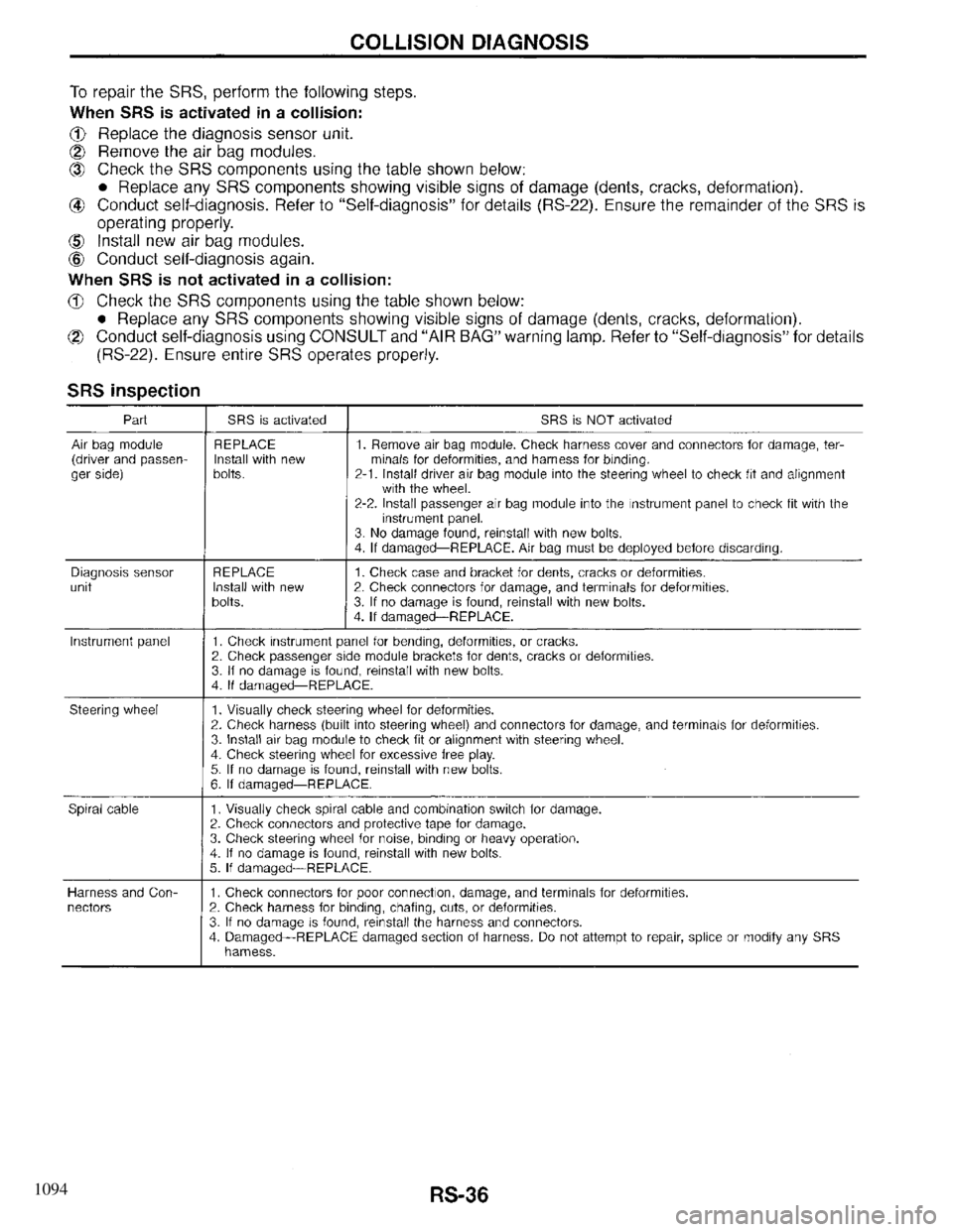 INFINITI QX4 1997  Factory Service Manual 1094 
