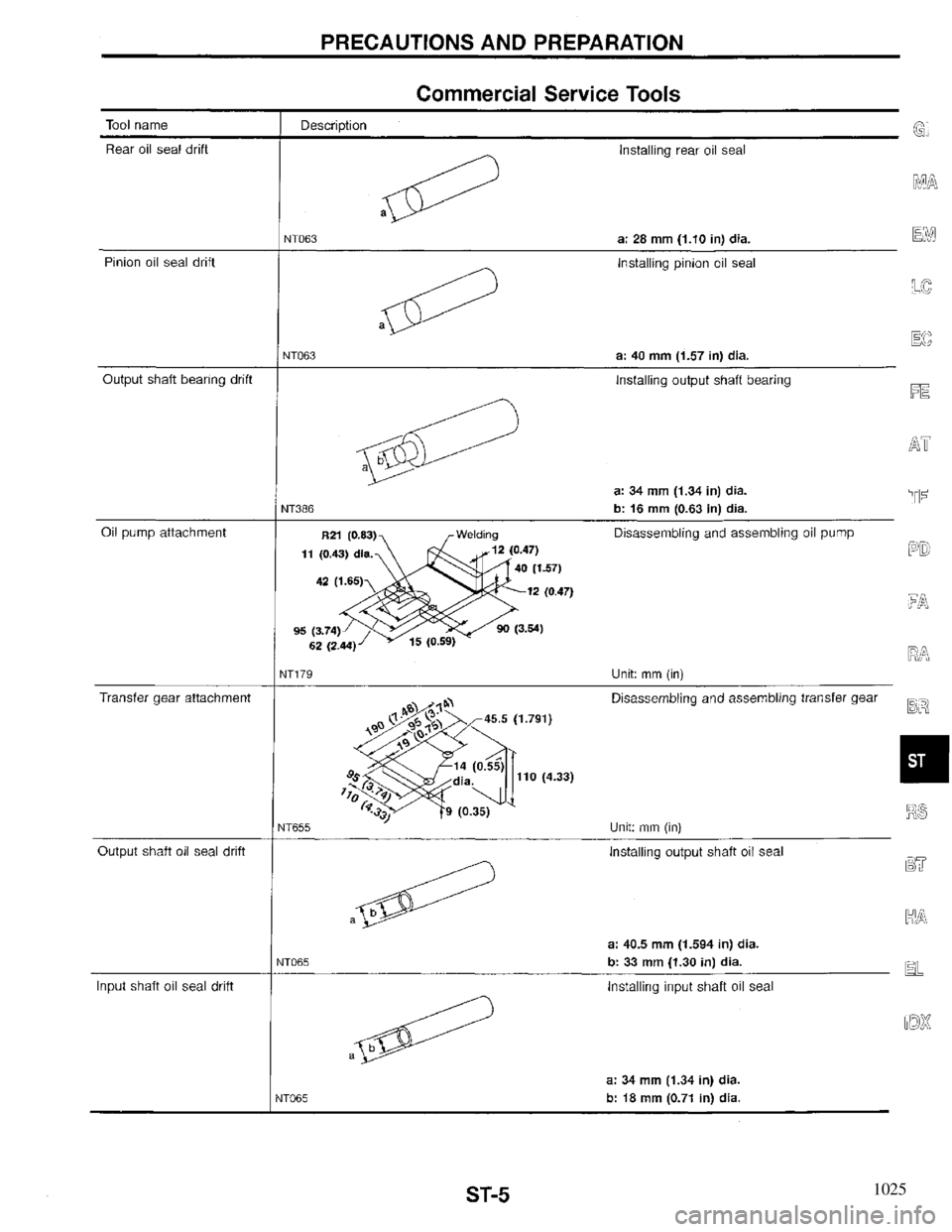 INFINITI QX4 1997  Factory Service Manual 1025 