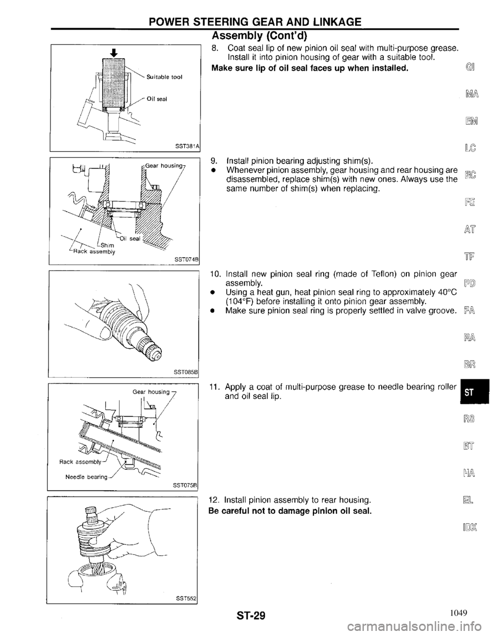 INFINITI QX4 1997  Factory Service Manual 1049 