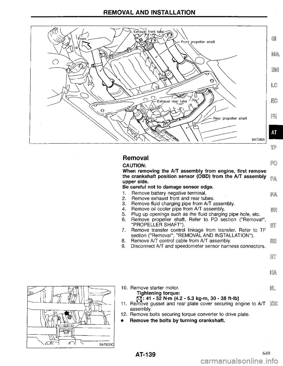 INFINITI QX4 1997  Factory Service Manual 649 