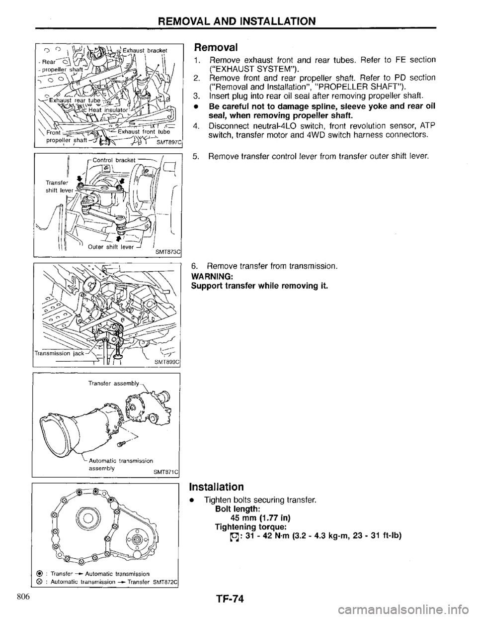 INFINITI QX4 1997  Factory Service Manual 806 